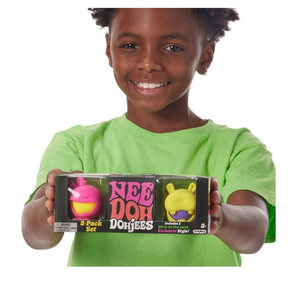 Needoh Dohjees Squish Toys 3 Pack set including 1 Glow  in the Dark - Picture 3 of 9